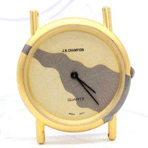 J.B Champion Watch Mens Gold Tone Stainless Steel Swiss Movement Quartz Rare